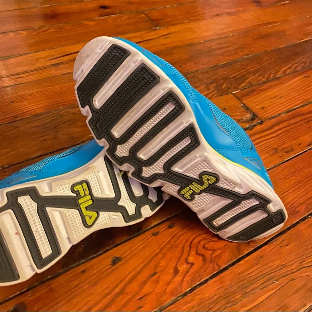 Fila DLS Foam Ancerus 5 Running Shoes Size 10 Blue & Yellow Neon Like New